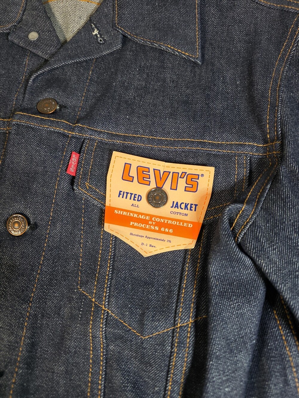 Levi's New Deadstock Vintage 1971-73 Denim Trucker Jacket Size 42 (L) - Picture 6 of 16